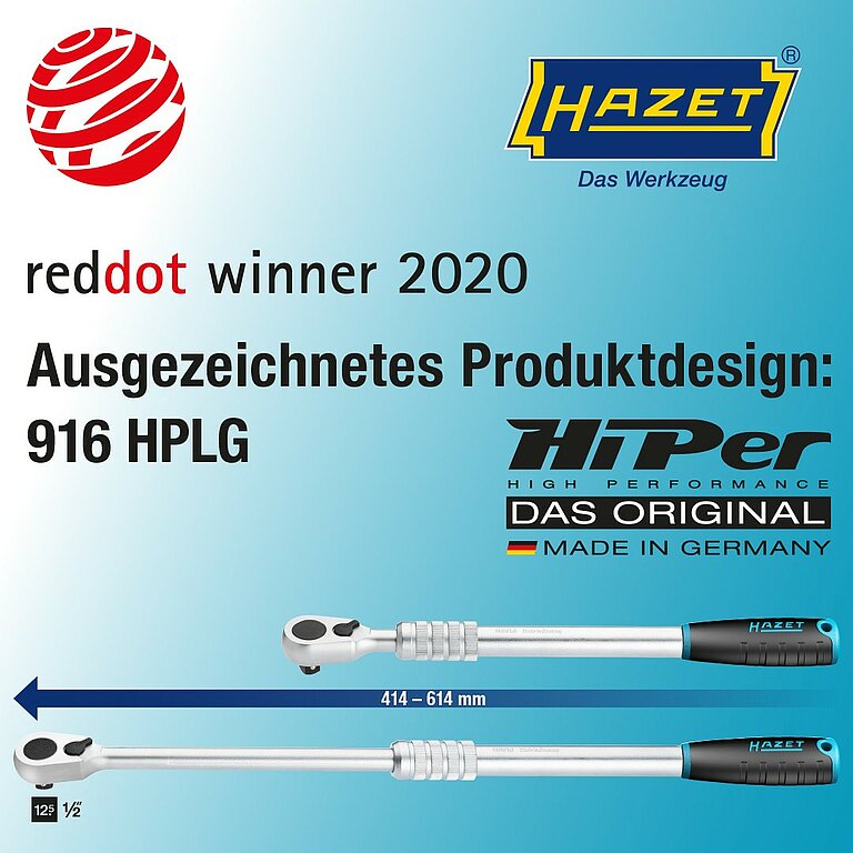 HAZET Hiper Umschaltknarre 916HPLG Reddot Winner 2020